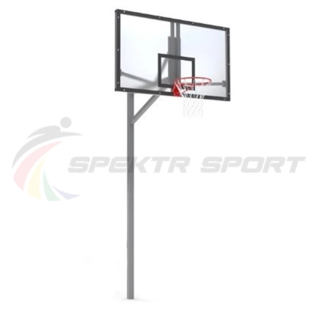 Купить Стойка баскетбольная уличная упрощенная со щитом из оргстекла, кольцом и сеткой SP D 412 в Сорочинске 